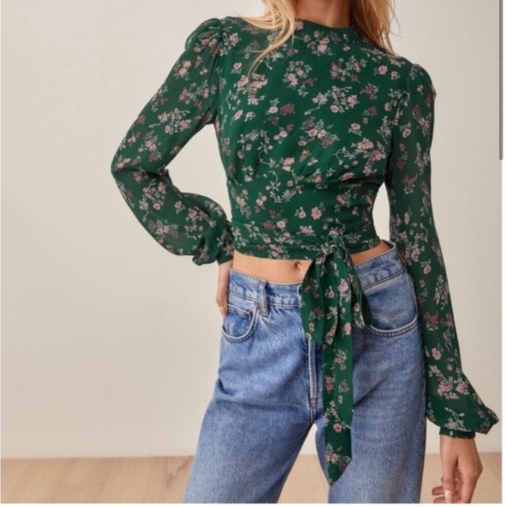 NWOT Reformation Raye Top in Emelia Floral 0